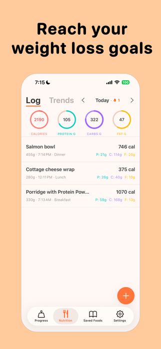 Momo - Calorie & Macro Tracker Screenshot 1 of 9