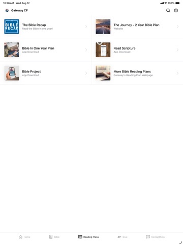 Gateway CF WA iPad screenshot