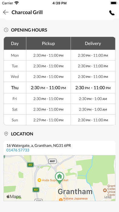 Charcoal Grill GRANTHAM Screenshot