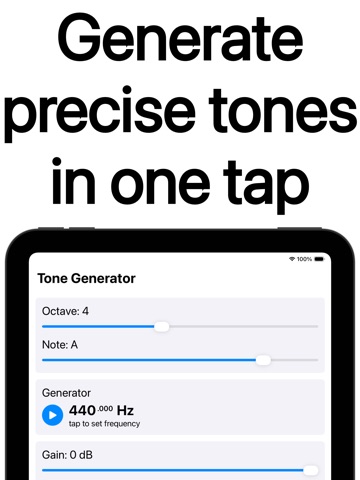 Tone Generator: Frequency Hz