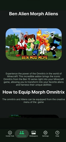 Ben Alien Morph for MCPE iPhone screenshot