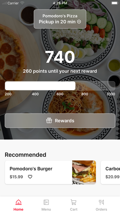 Pomodoro's Pizza iPhone screenshot 1 - Food & Drink app