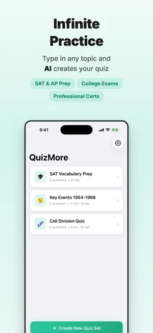 QuizMore – AI Quiz Generator screenshot 1