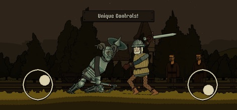 Bloody Bastards - Witness the innovative dual-joystick control scheme and the distinct pixel art characters that bring medieval combat to life.