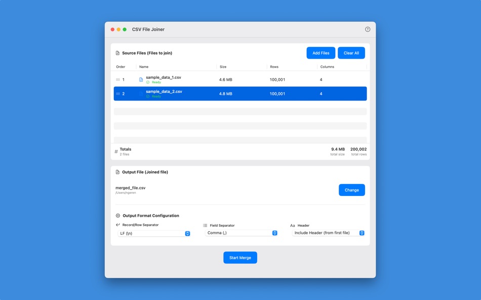 #2. CSV File Joiner (macOS) 게시자: Noel Geren