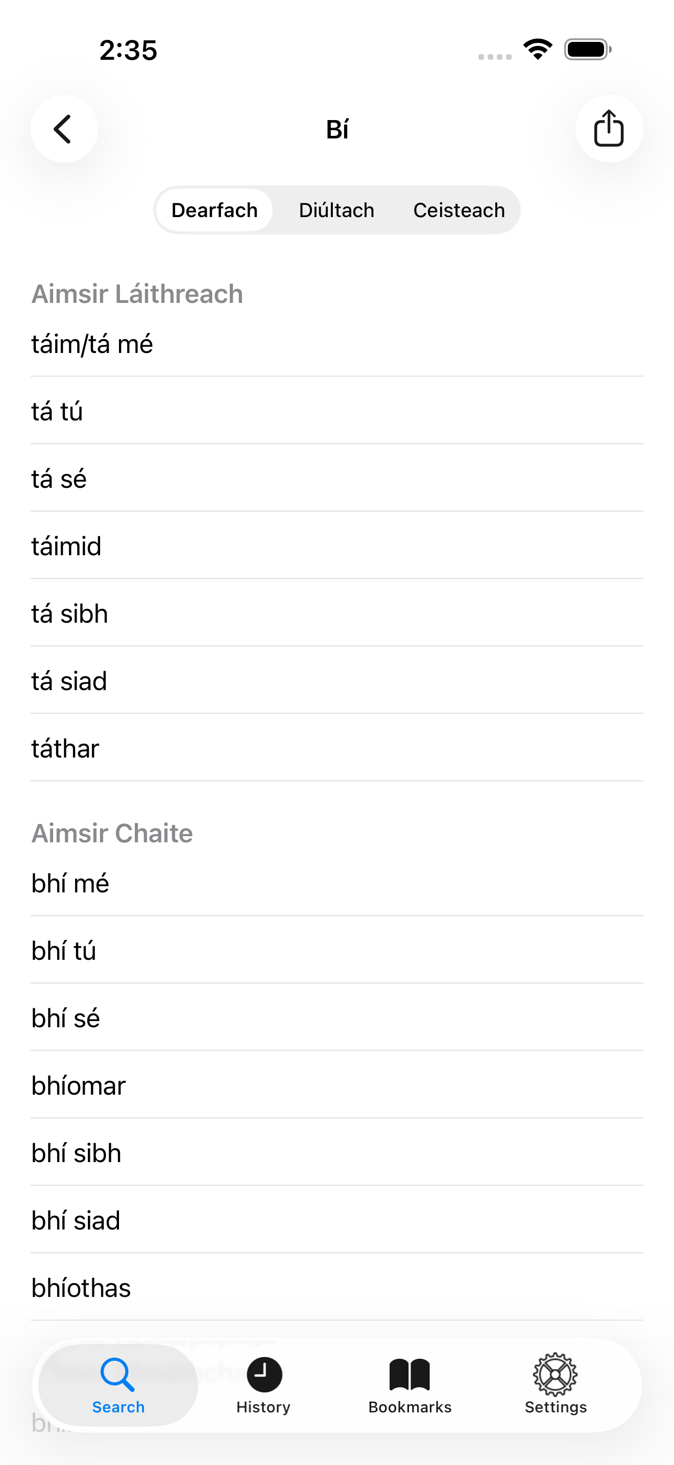 Briathra - Irish Verbs