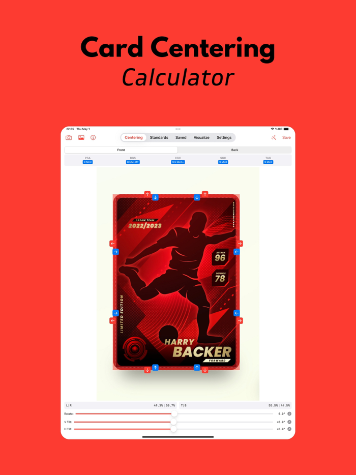 Card Centering Calculator CCC