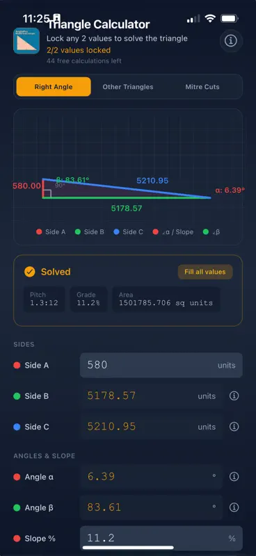 AnglePro: Builder's Calculator screenshot 1 of 5