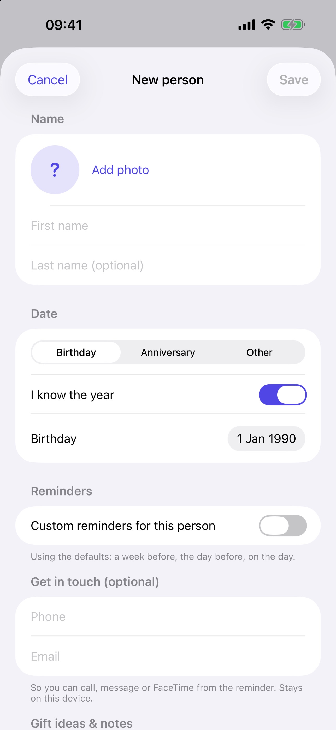 Screenshot 5 of Birthday Keeper: Reminders