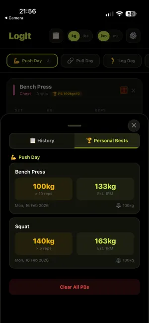 LogIt - The Ultimate Gym Log screenshot 3