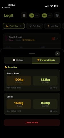 LogIt - The Ultimate Gym Log screenshot