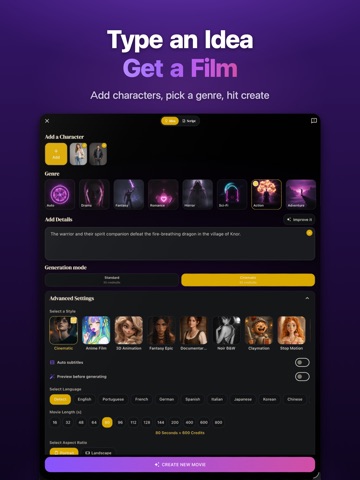 Cinely: AI Film & Movie Maker iPad screenshot 2