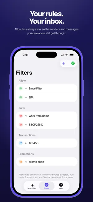 SmartFilter for SMS screenshot 3