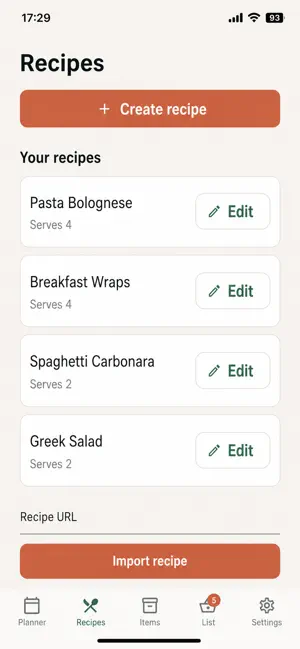 Food Plans screenshot 2