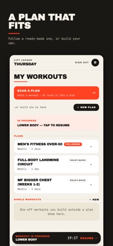 Lift Ledger: Workout Log iPhone screenshot