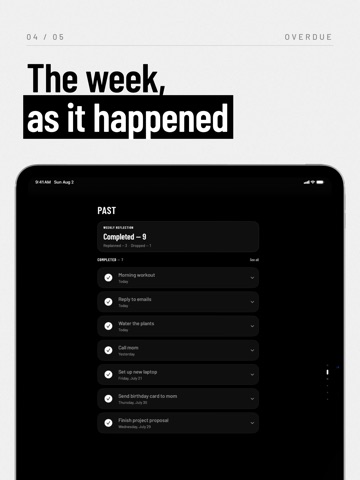 Overdue: minimal to-do iPad screenshot