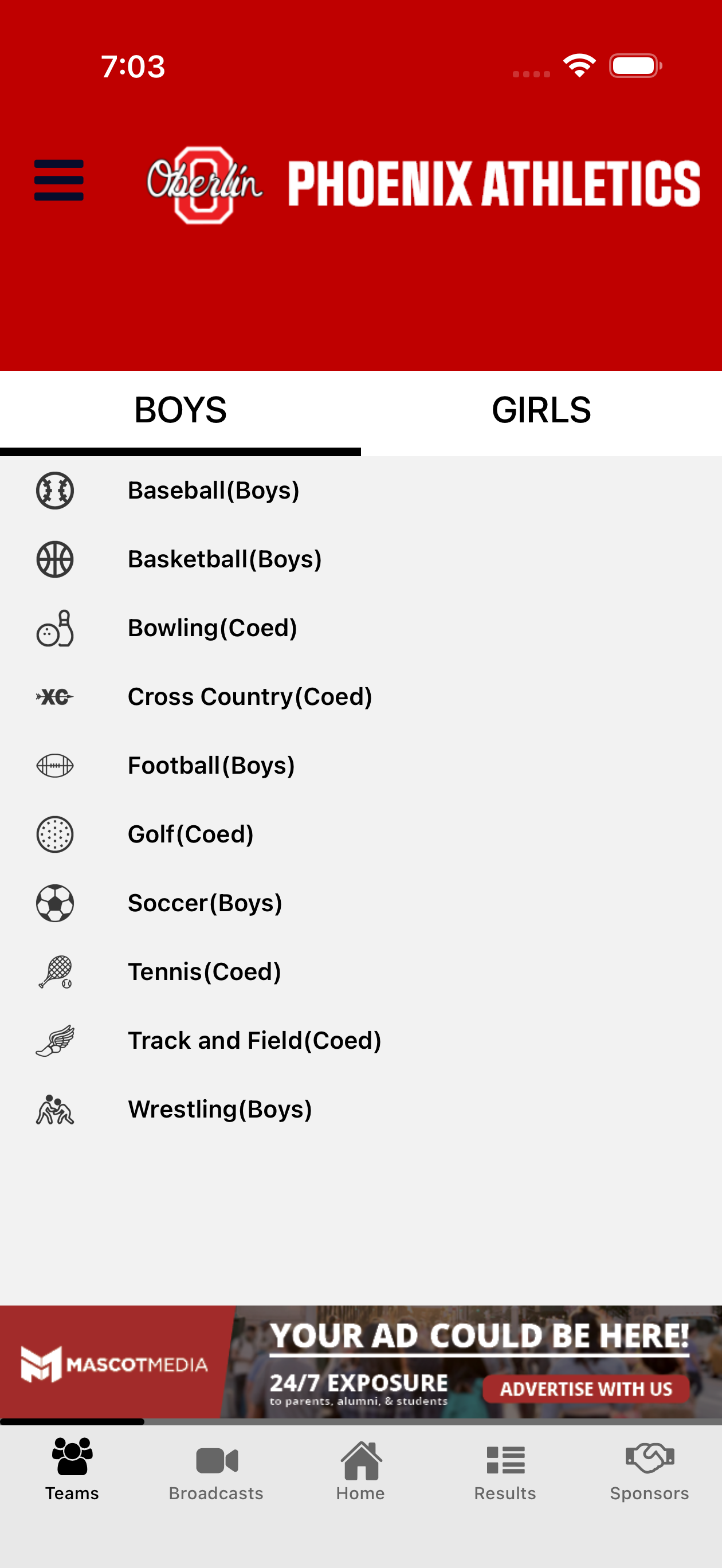 Oberlin Phoenix Athletics screenshot 4