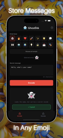 GhostInk - Hide Text in Emoji iPhone screenshot
