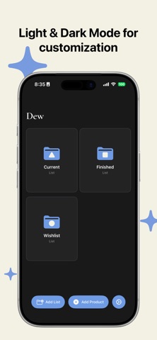 Dew - Beauty Product Tracker screenshot
