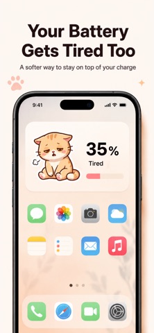 Aesthetic Battery Pet Widget iPhone screenshot