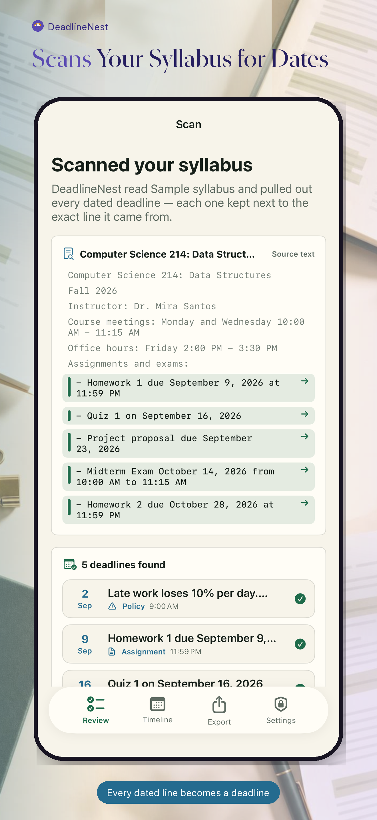 DeadlineNest: Class Planner screenshot 2