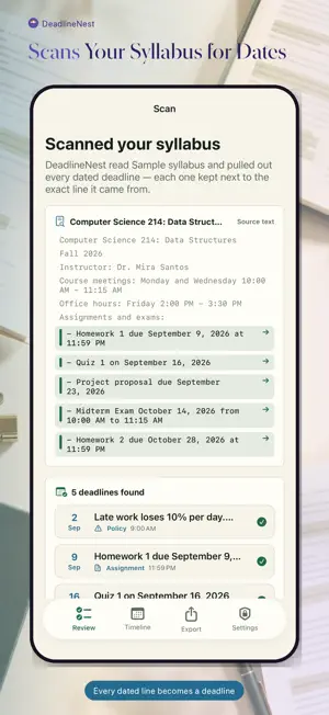 DeadlineNest: Class Planner screenshot 2
