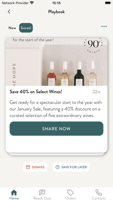 ONEHOPE: Wine Rep Back Office Screenshot