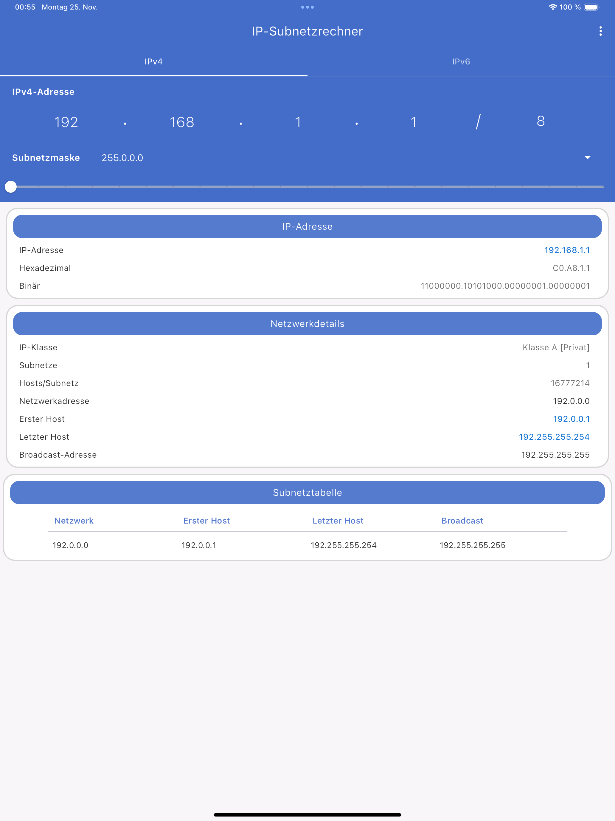 IP-Subnetzrechner - IPv4/v6
