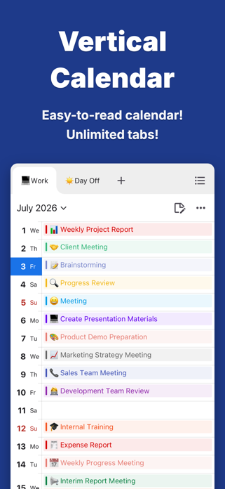 Vertical Calendar - Planner Screenshot 1 of 8