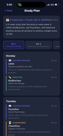: 528 AI — MCAT Study Engine screenshot