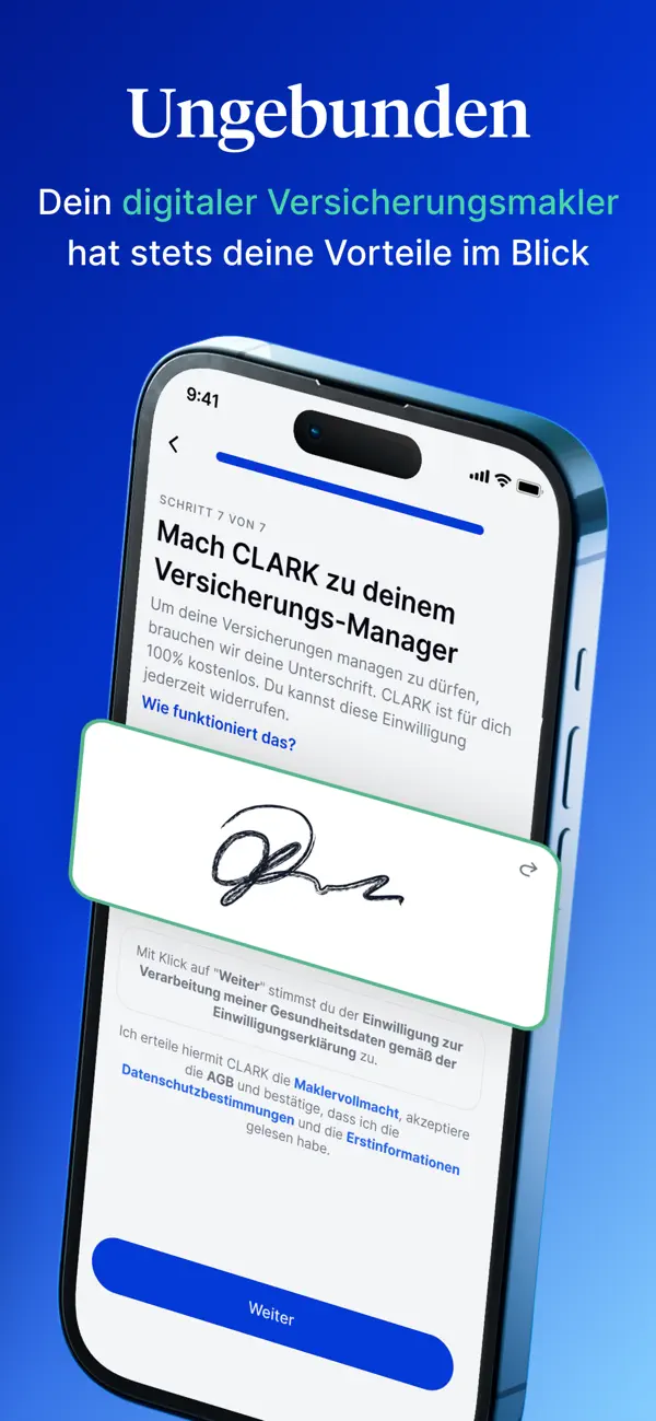 Clark – Versicherungen managen iPhone App Screenshot 7 – Finanzen