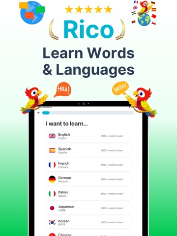 Rico Learn Words & Languages iPad screenshot 1