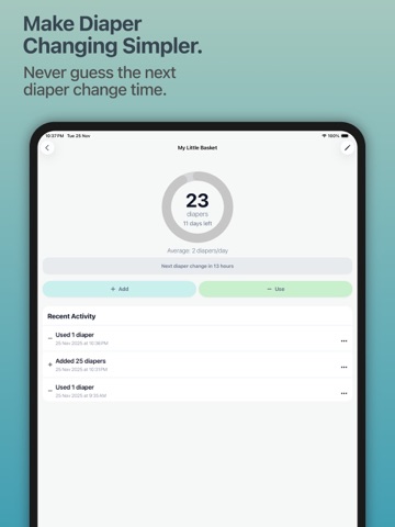 Diaper Tracker & Reminder iPad screenshot