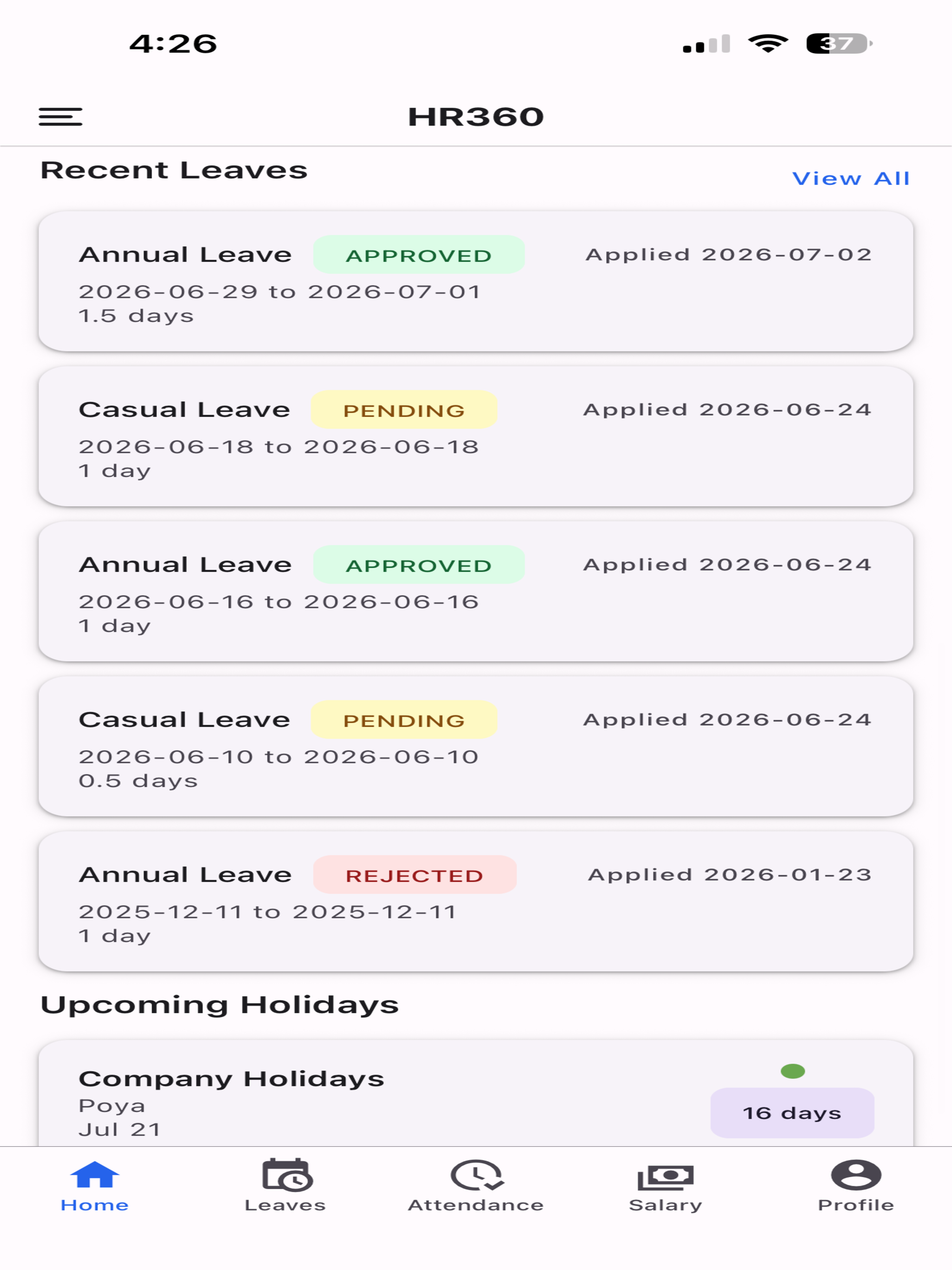 HR360 Staff Portal screenshot 9