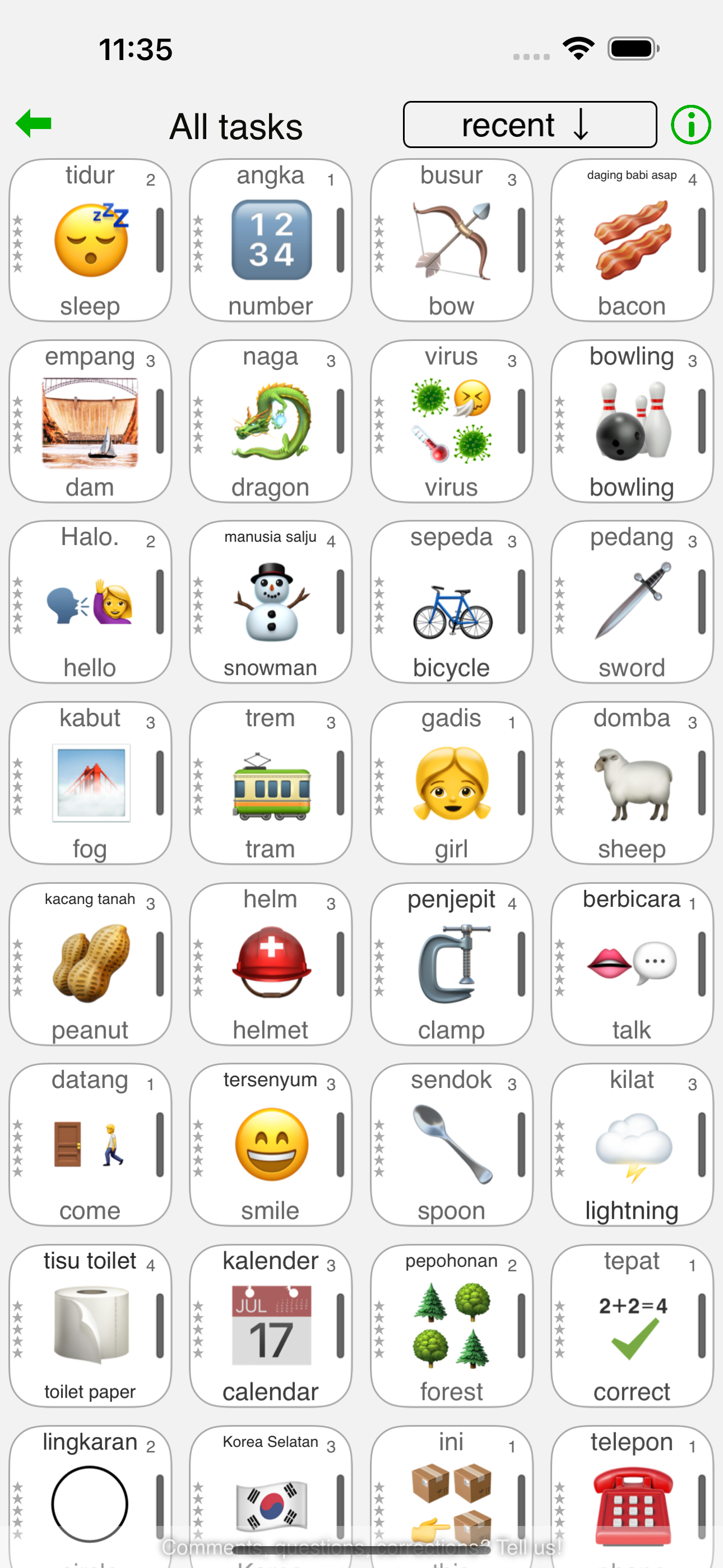 Indonesian: learn words easily