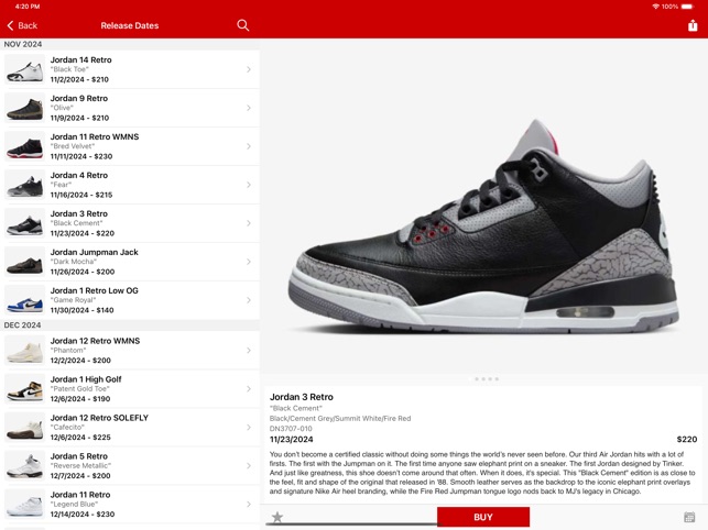 J23 Release Dates Restocks on the App Store