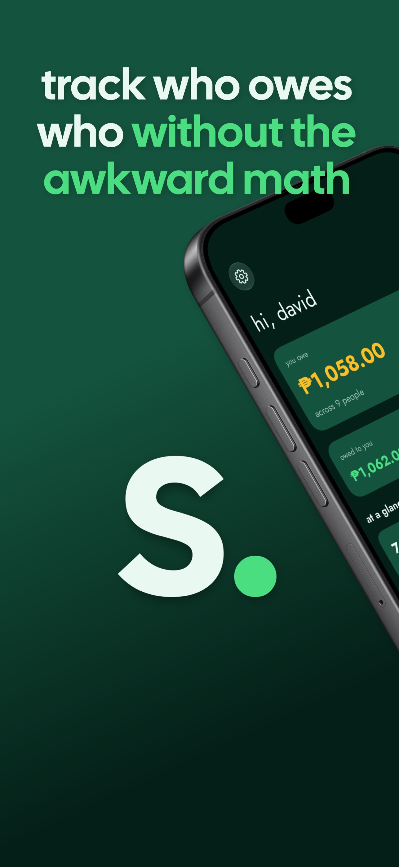 Screenshot 1 of settled. - money owed, sorted.