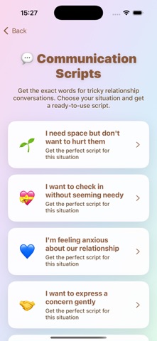 Attachment Style Quiz iPhone screenshot