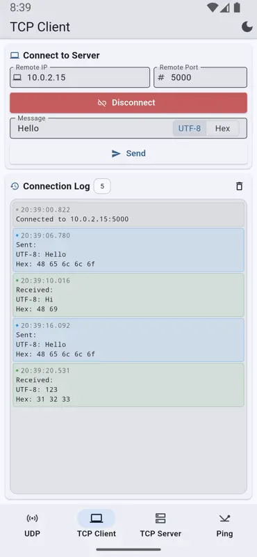 UDP TCP Sender & Receiver screenshot 2 of 8