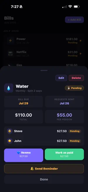 SplitHome: Roommate Bill Split screenshot 4