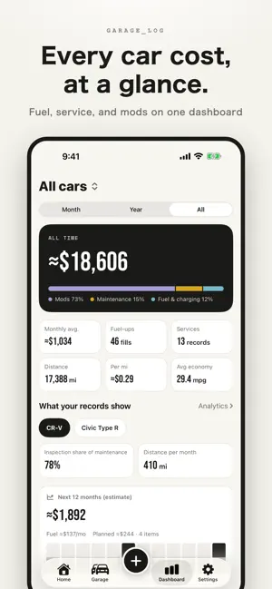 GarageLog: Car Maintenance Log screenshot 1