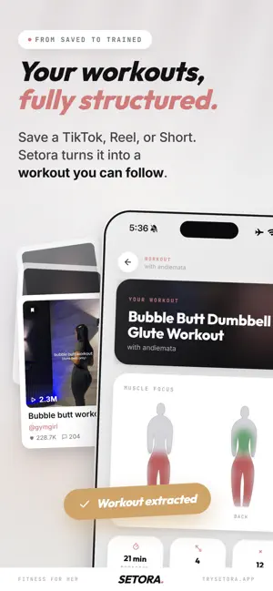 Setora: Fitness App for Her screenshot 1