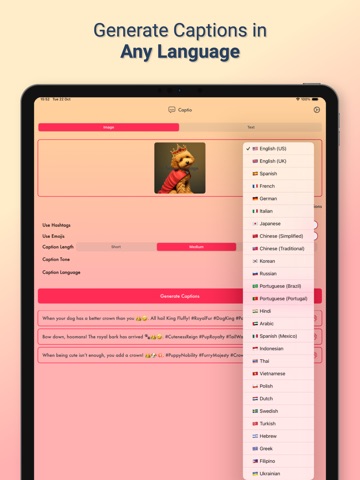 Captio - Caption Generator AI iPad screenshot