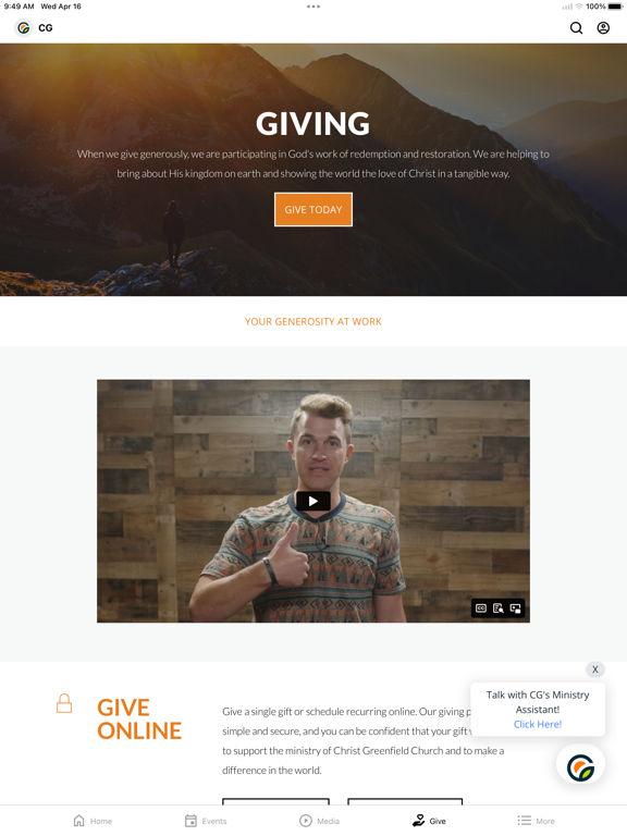 Christ Greenfield iPad screenshot 4 - Education app