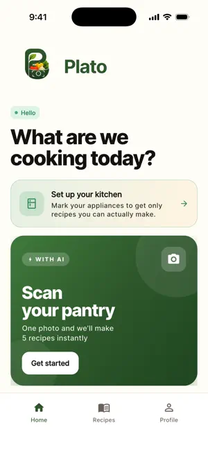 Plato: AI Recipes & Calories screenshot 1