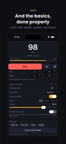 Drift: Random Metronome iPhone screenshot