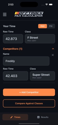 Offtrack - PAX Calculator screenshot
