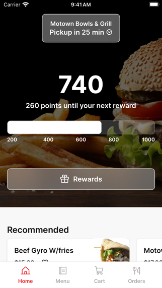 Motown Bowls & Grill app screenshot
