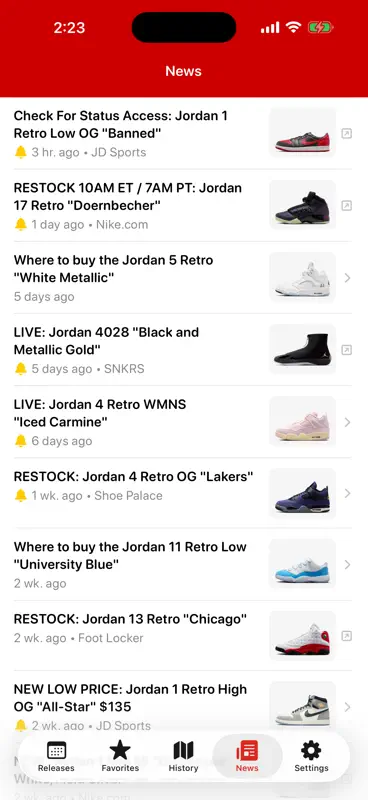 J23 - Release Dates & Restocks screenshot 3 of 5
