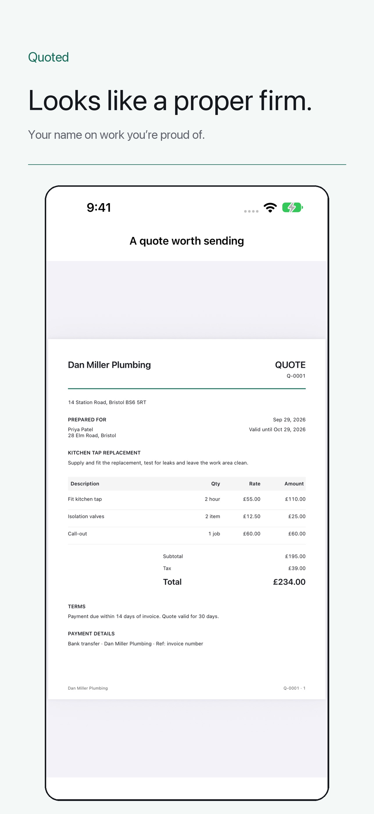 Screenshot 3 of Quoted: Quote & Invoice